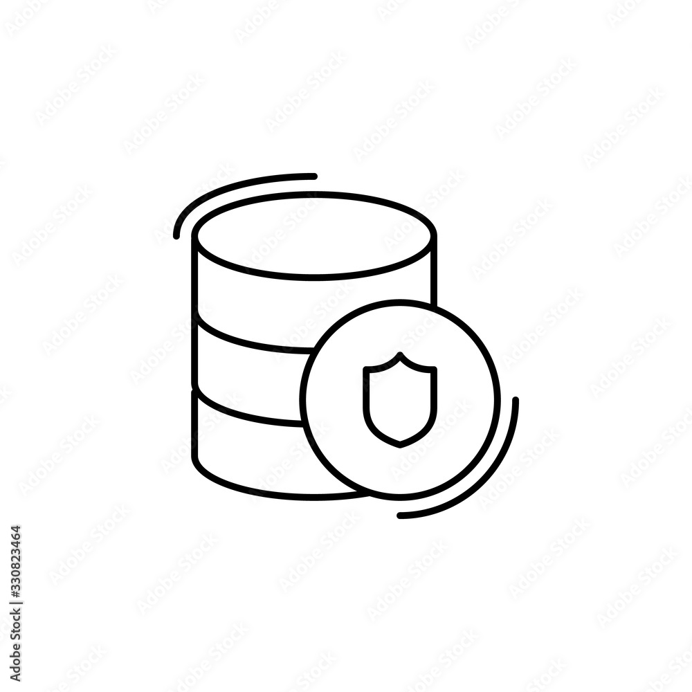 Poster database, security, networking icon. simple line, outline vector elements of storage and cloud icons