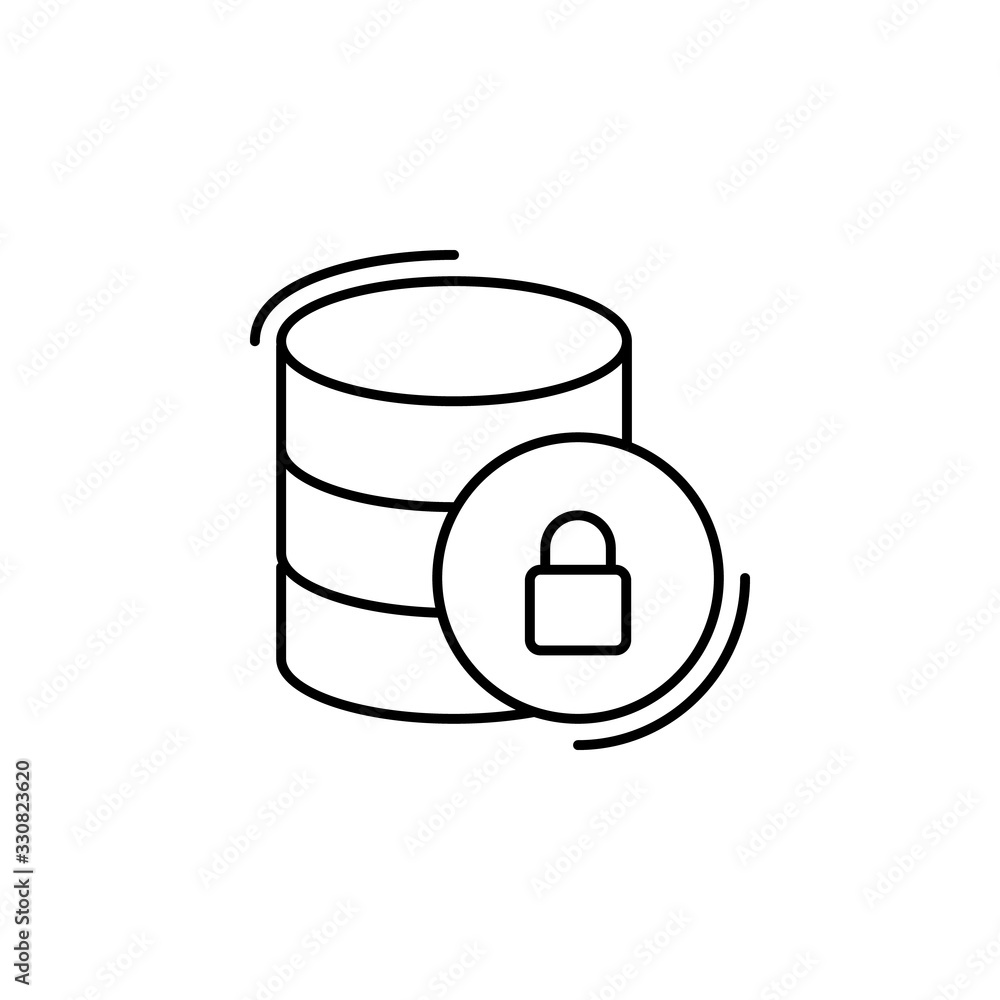 Poster database, security, networking icon. simple line, outline vector elements of storage and cloud icons