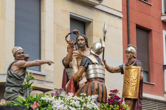 Coronacion de Espinas. Procession Holy Friday. Leon, Spain. Holy Week 2019.