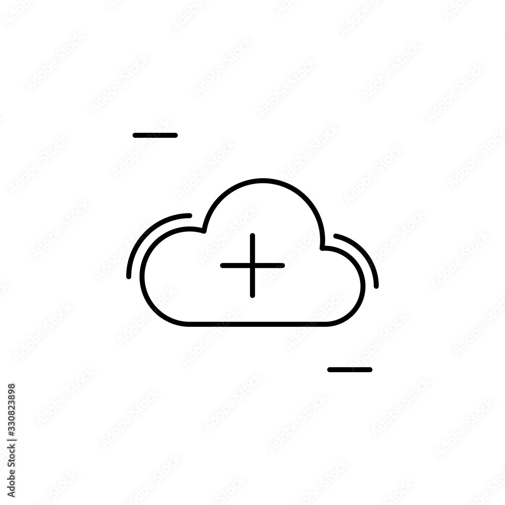 Poster cloud, add, networking icon. simple line, outline vector elements of storage and cloud icons for ui 