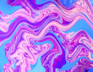 Abstract blue-white-pink background. Game of colors . Acrylic texture with an interesting pattern. Wallpaper, mixing, modern art.