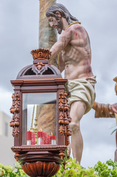 La Flagelacion. Procession Holy Friday. Leon, Spain. Holy Week 2019.