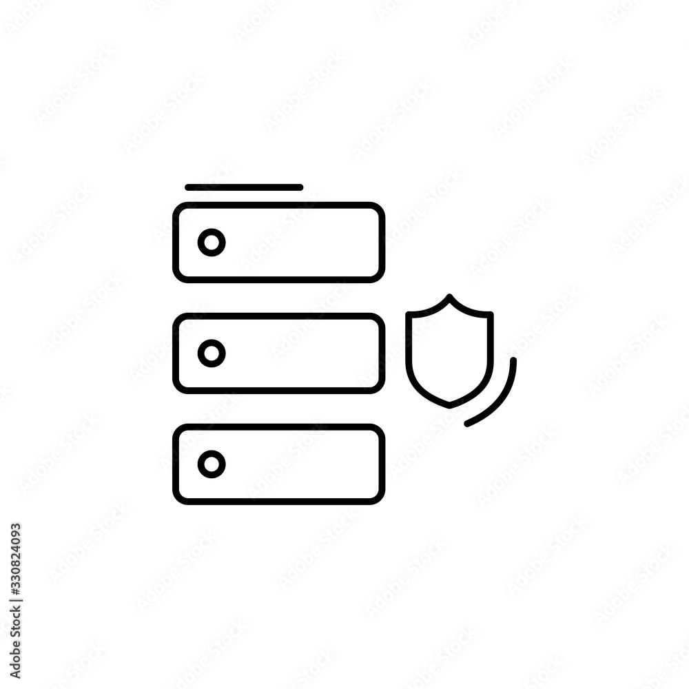 Poster database, security, networking icon. simple line, outline vector elements of storage and cloud icons