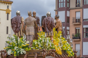 Leon, Spain. 4/19/2019. Pass in the holy week of Leon known as El Prendimiento that leaves on Holy...