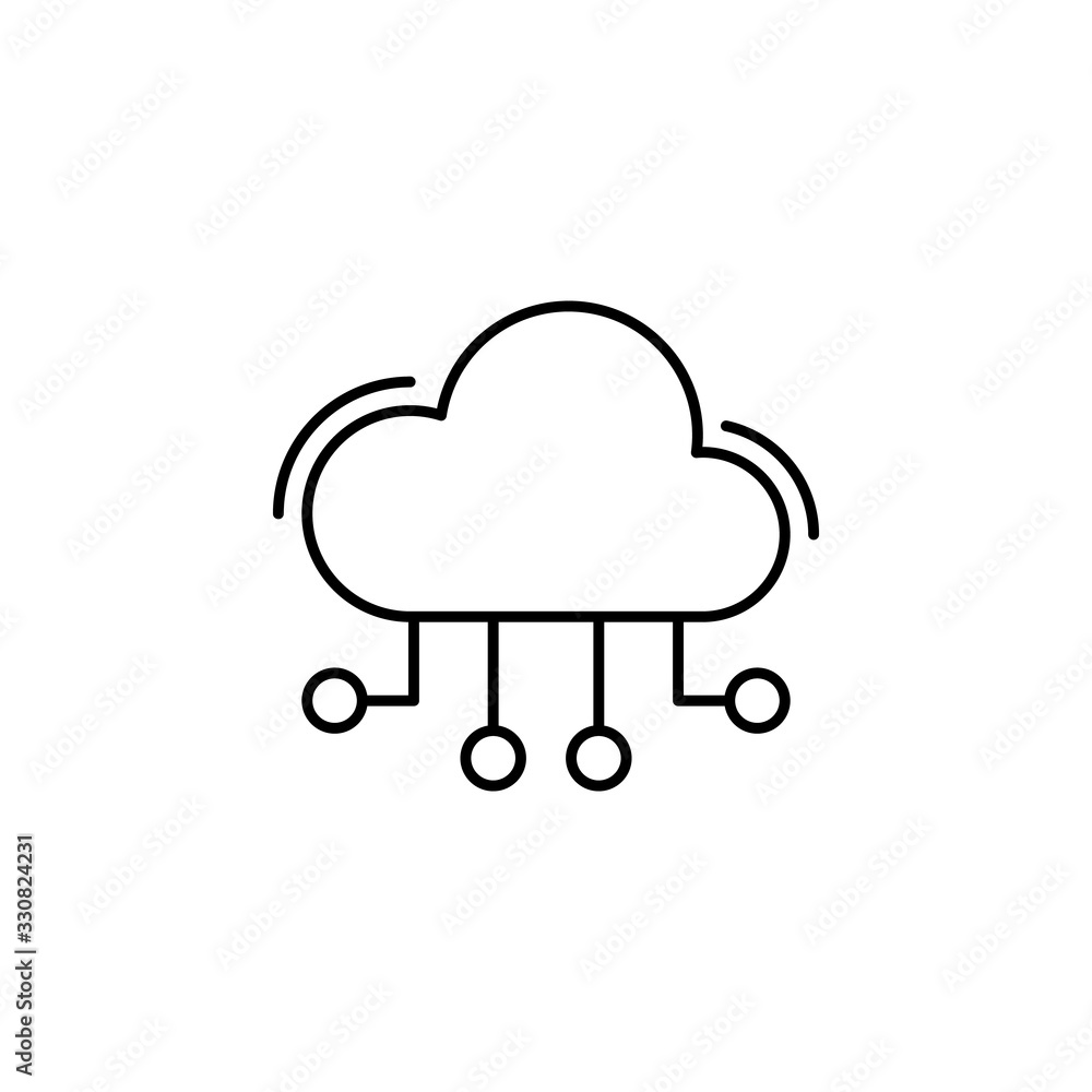 Poster cloud, circles, networking icon. simple line, outline vector elements of storage and cloud icons for