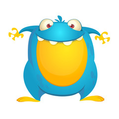 Funny cartoon monster. Vector Halloween illustration.
