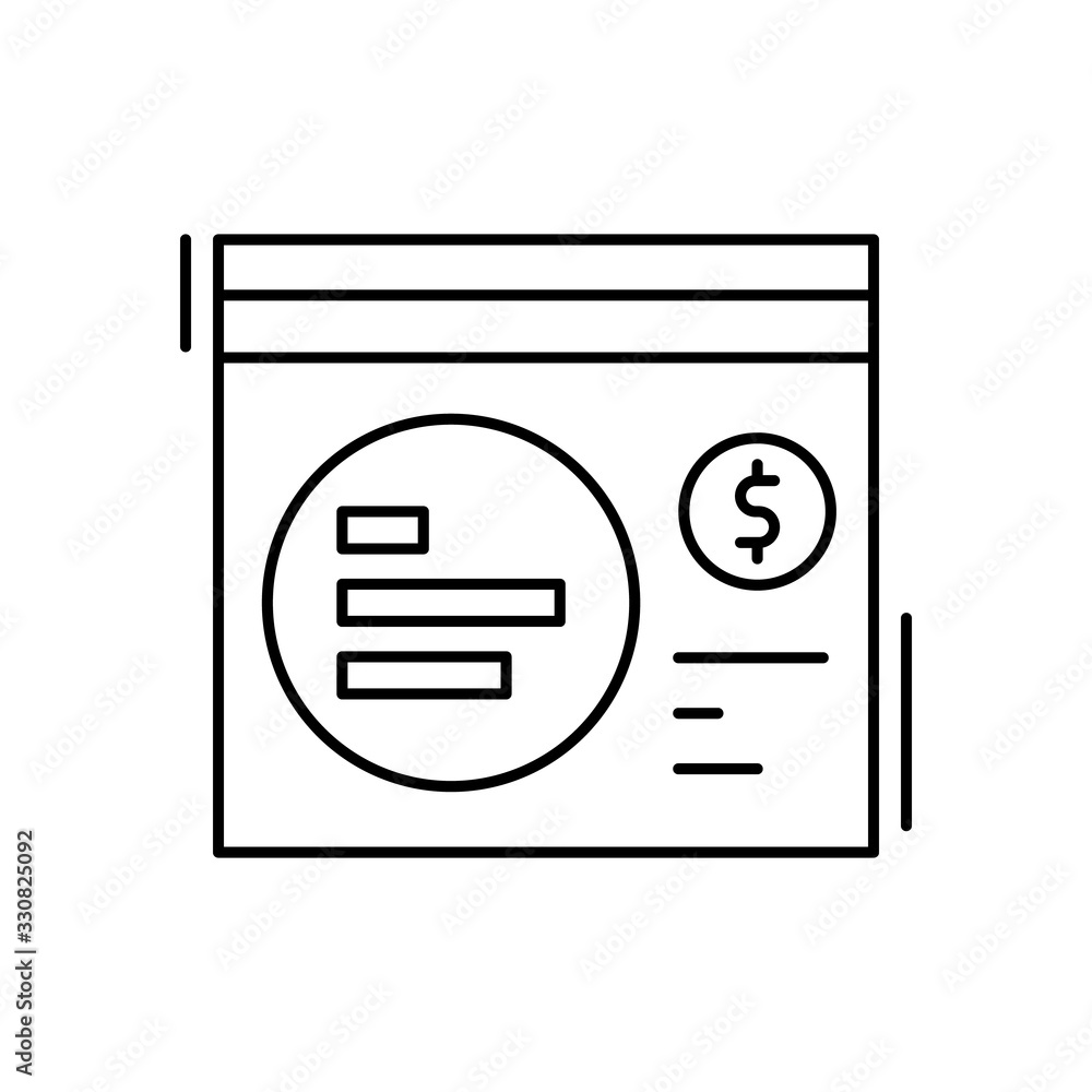 Poster bar chart, finance icon. simple line, outline vector elements of business and finance icons for ui a