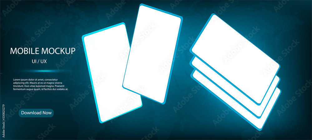 Aufkleber smartphone at different angles. the layout of the universal device. set of vector smartphones. templ