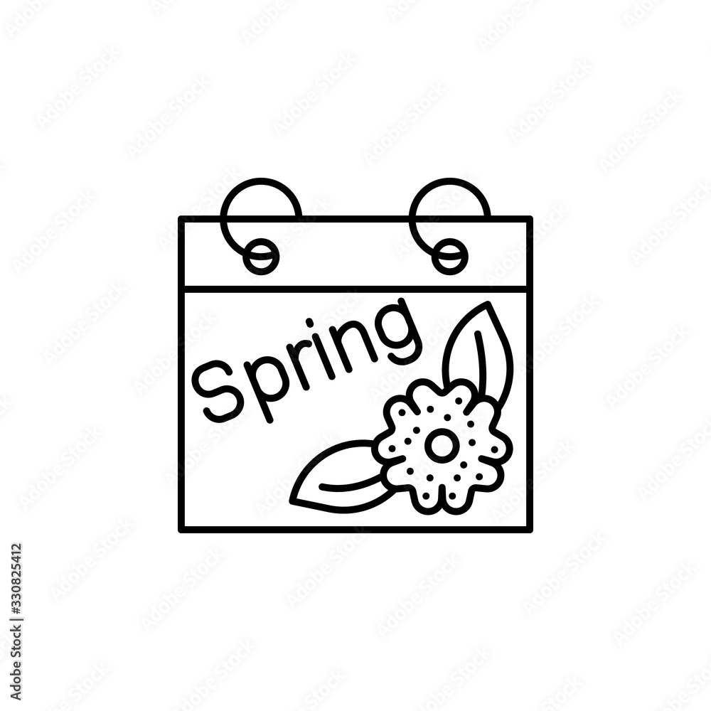 Poster calendar, flower icon. simple line, outline vector elements of spring icons for ui and ux, website o