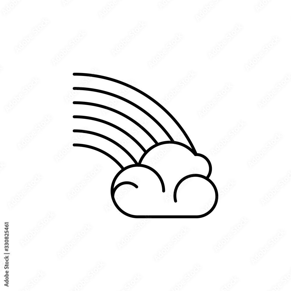 Poster rainbow, cloud icon. simple line, outline vector elements of spring icons for ui and ux, website or 