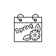 Calendar, flower icon. Simple line, outline vector elements of spring icons for ui and ux, website or mobile application