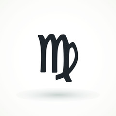 Fototapeta na wymiar Virgo icon symbol for banner, general design print and websites. Zodiac Virgo Mercury icon