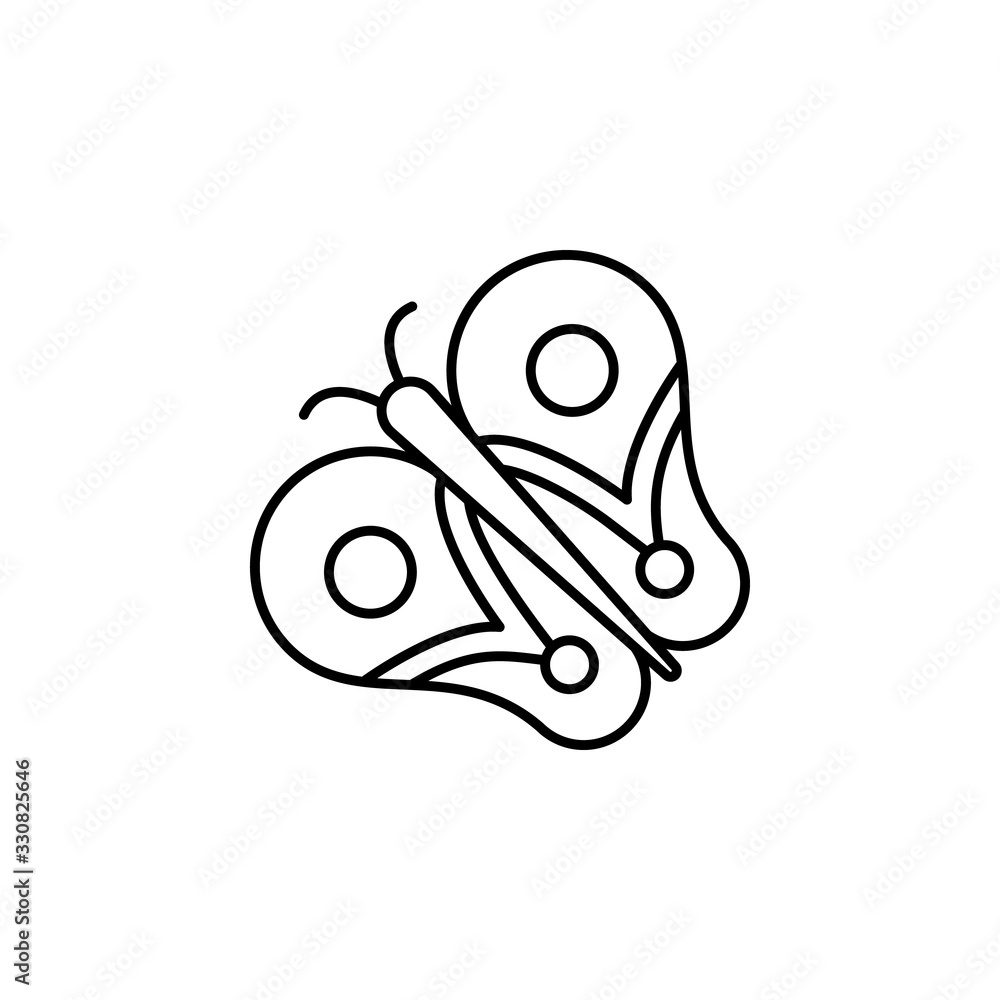 Poster butterfly icon. simple line, outline vector elements of spring icons for ui and ux, website or mobil