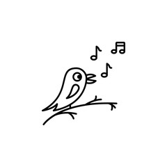 Bird, singing icon. Simple line, outline vector elements of spring icons for ui and ux, website or mobile application