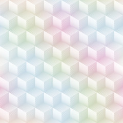 Pastel color cube seamless pattern