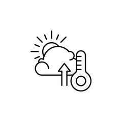 Cloud, sun, thermometer, warming icon. Simple line, outline vector elements of spring icons for ui and ux, website or mobile application