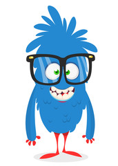 Funny cartoon monster. Vector Halloween illustration.