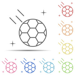 Obraz premium Soccer, sport multi color icon. Element of sport thin line icon on white background