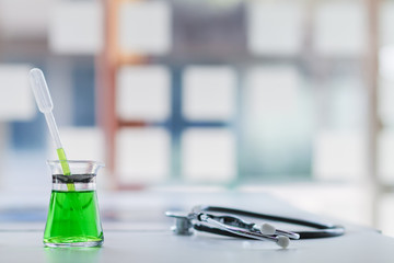 The medical team wore a coronavirus protective suit and rubber gloves to examine the coronavirus covid-19 and research for a vaccine to prevent coronavirus covid-19 to stop the epidemic