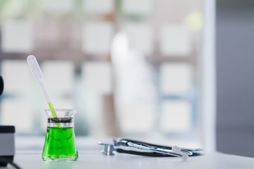 The medical team wore a coronavirus protective suit and rubber gloves to examine the coronavirus covid-19 and research for a vaccine to prevent coronavirus covid-19 to stop the epidemic