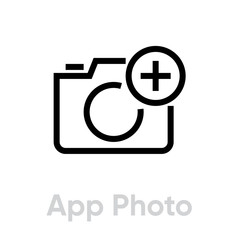 App Photo icon. Editable Vector Outline.
