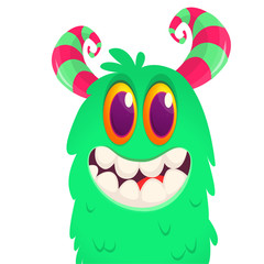 Funny cartoon monster. Vector Halloween illustration.