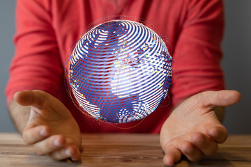 digital earth connection concept 3d.