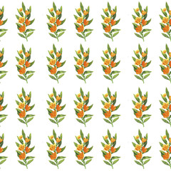 Bright pattern with bouquets of yellow flowers on a white background. Spring or summer theme for packaging, fabrics, scrapbooking.