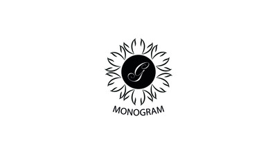 Floral monogram with letter G. Exquisite business logo, restaurant, royalty, boutique, cafe, hotel logo template.