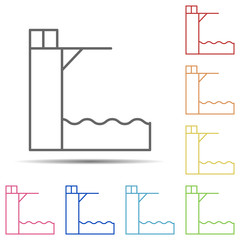 Trampoline multi color icon. Element of swimming poll thin line icon on white background