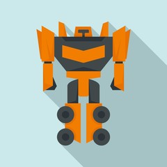Fantasy robot transformer icon. Flat illustration of fantasy robot transformer vector icon for web design