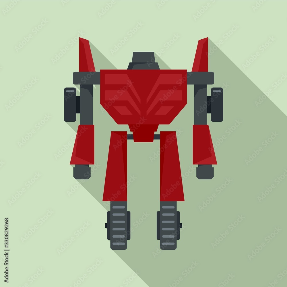Poster hero robot transformer icon. flat illustration of hero robot transformer vector icon for web design