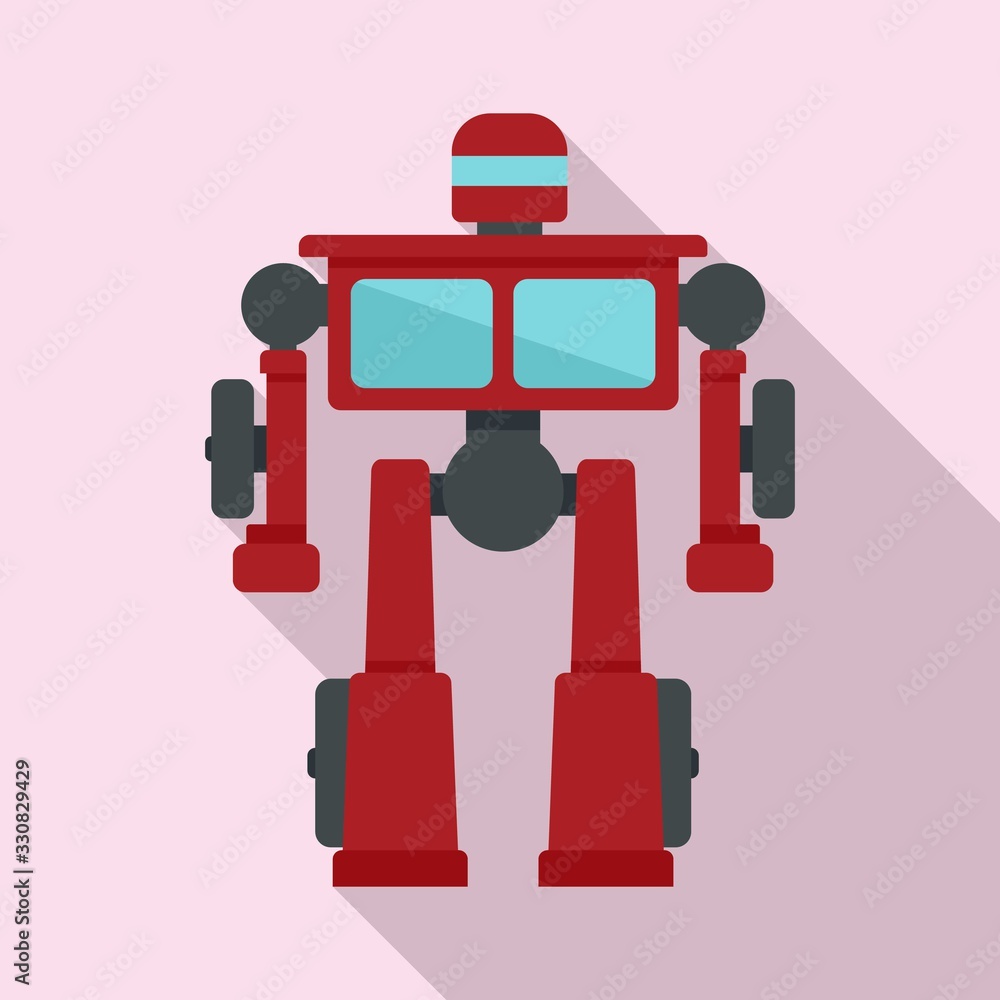 Poster truck robot transformer icon. flat illustration of truck robot transformer vector icon for web desig