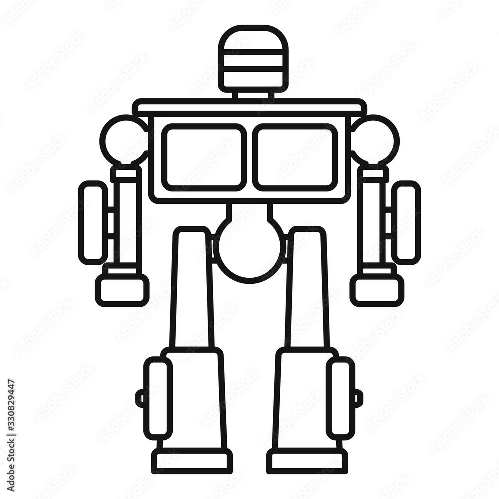 Canvas Prints Robot transformer icon. Outline robot transformer vector icon for web design isolated on white background