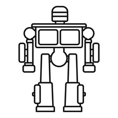 Robot transformer icon. Outline robot transformer vector icon for web design isolated on white background