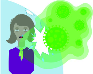 hazardous area virus infected patient. health concept. threat virus themed banner, graphic, vector.
