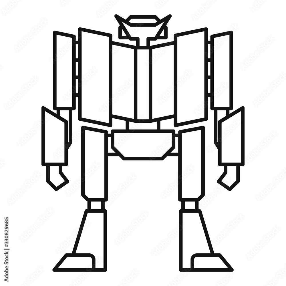 Poster super robot transformer icon. outline super robot transformer vector icon for web design isolated on