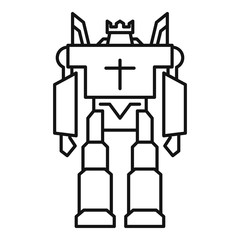 Guard robot transformer icon. Outline guard robot transformer vector icon for web design isolated on white background