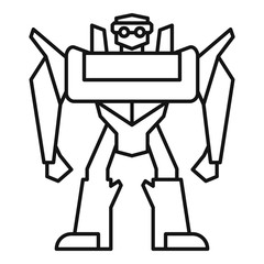 Toy robot transformer icon. Outline toy robot transformer vector icon for web design isolated on white background