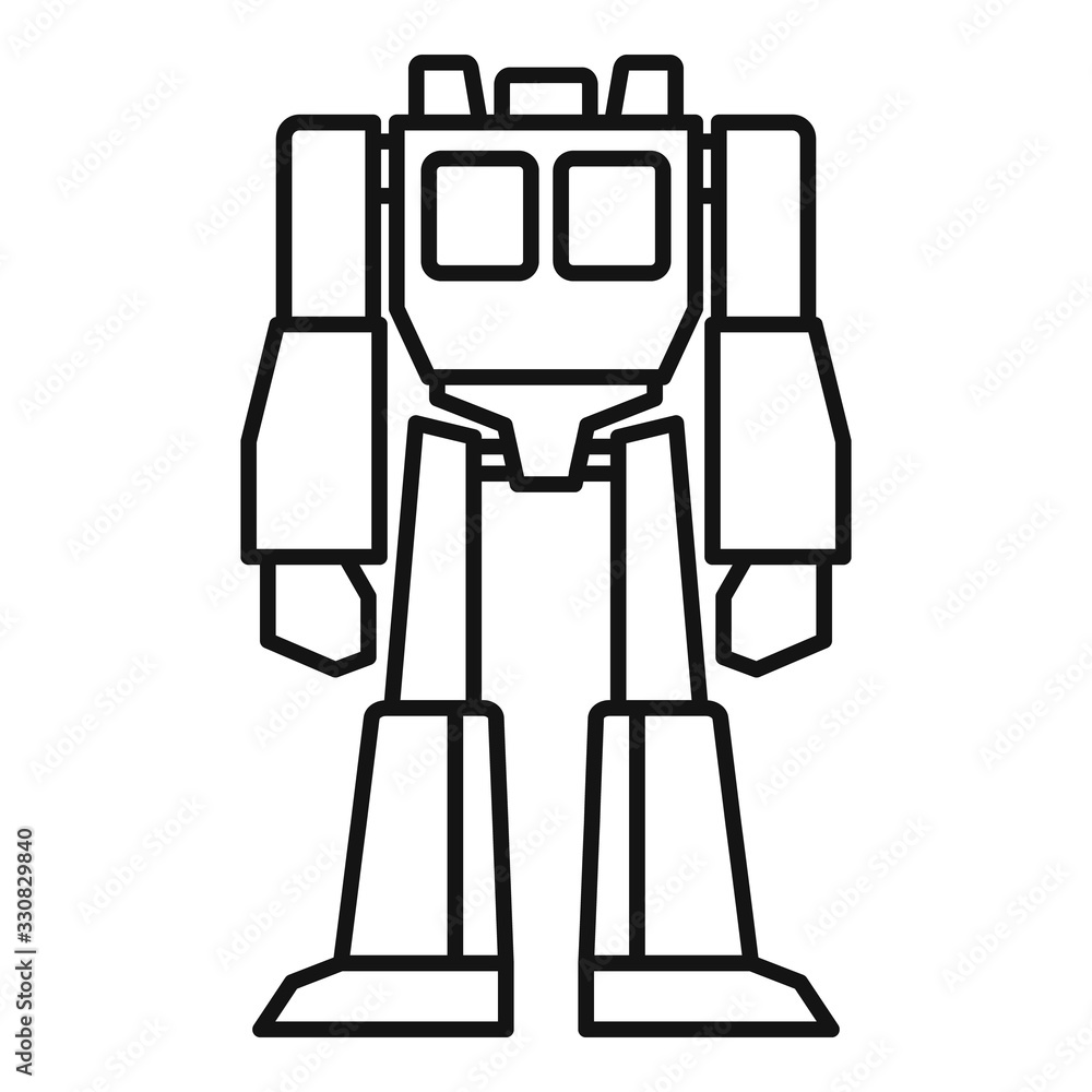 Poster wheel robot transformer icon. outline wheel robot transformer vector icon for web design isolated on