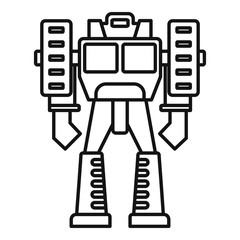 Truck robot transformer icon. Outline truck robot transformer vector icon for web design isolated on white background
