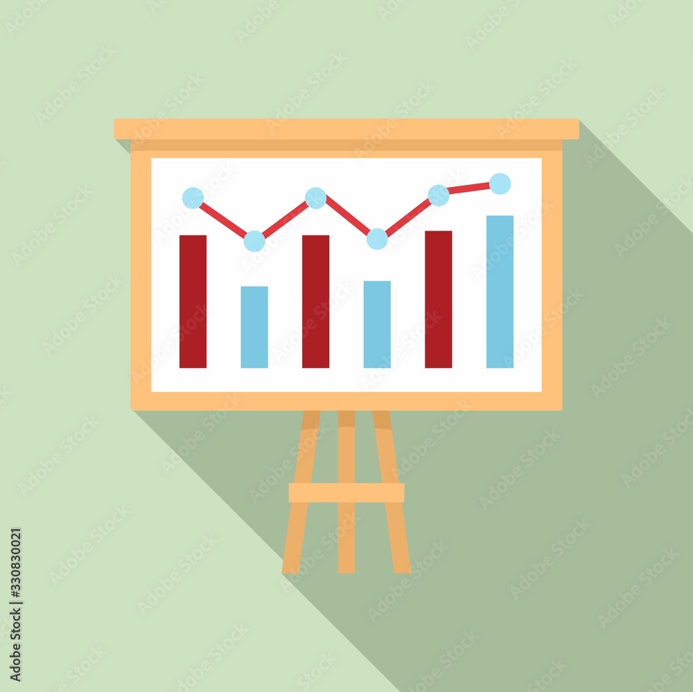 Poster graph chart banner icon. flat illustration of graph chart banner vector icon for web design