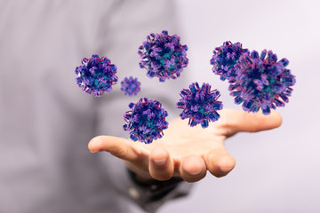 flu virus attack digital 3d  epidemic.
