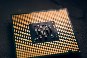 Computer Chip. Central Computer Processors CPU concept. the concept of hacking and vulnerability