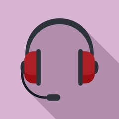 Customer headset icon. Flat illustration of customer headset vector icon for web design