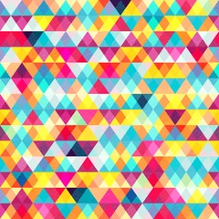 Foto op Aluminium Colored triangles. Seamless pattern © gudinny