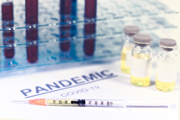Syringe and pandemic vaccine