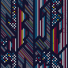Colored geometric seamless pattern