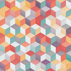 Colored cube seamless pattern