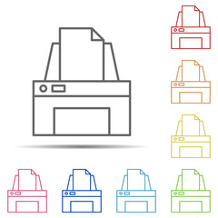 printer multi color icon. Element of workplace icon on white background